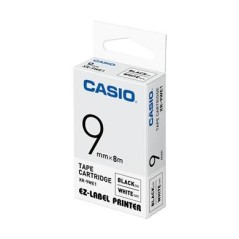Casio XR-9WE 9mm Black on White Label Tape - Durable, Versatile & Essential for Your Labeling Needs!